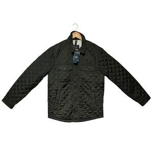 Abercrombie & Fitch A&F Men's Black Quilted Sherpa Lined Shirt Jacket Sz M